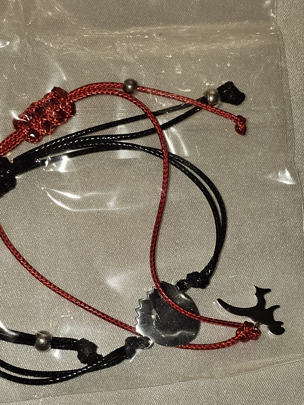 KINDERGARTEN, FIRST DAY OF, KID & ADULT Red & Black Adjustable Cord BRACELETES